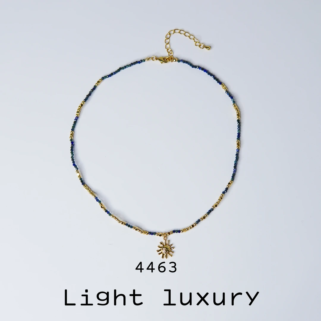 铜合金项链 4463气质轻奢时尚简约百搭精致微笑太阳项链