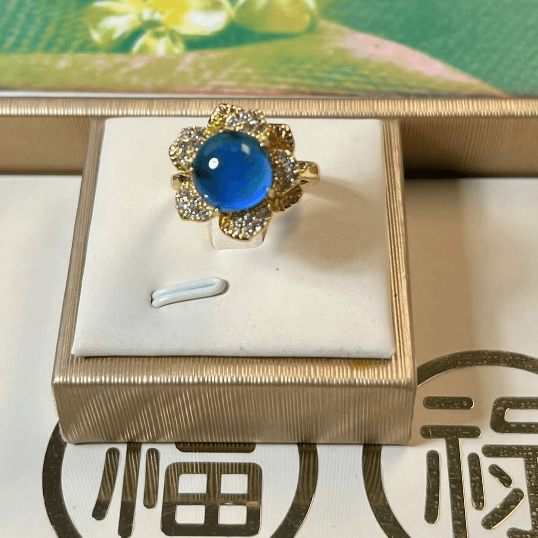 时尚精致太阳花变色转转戒指