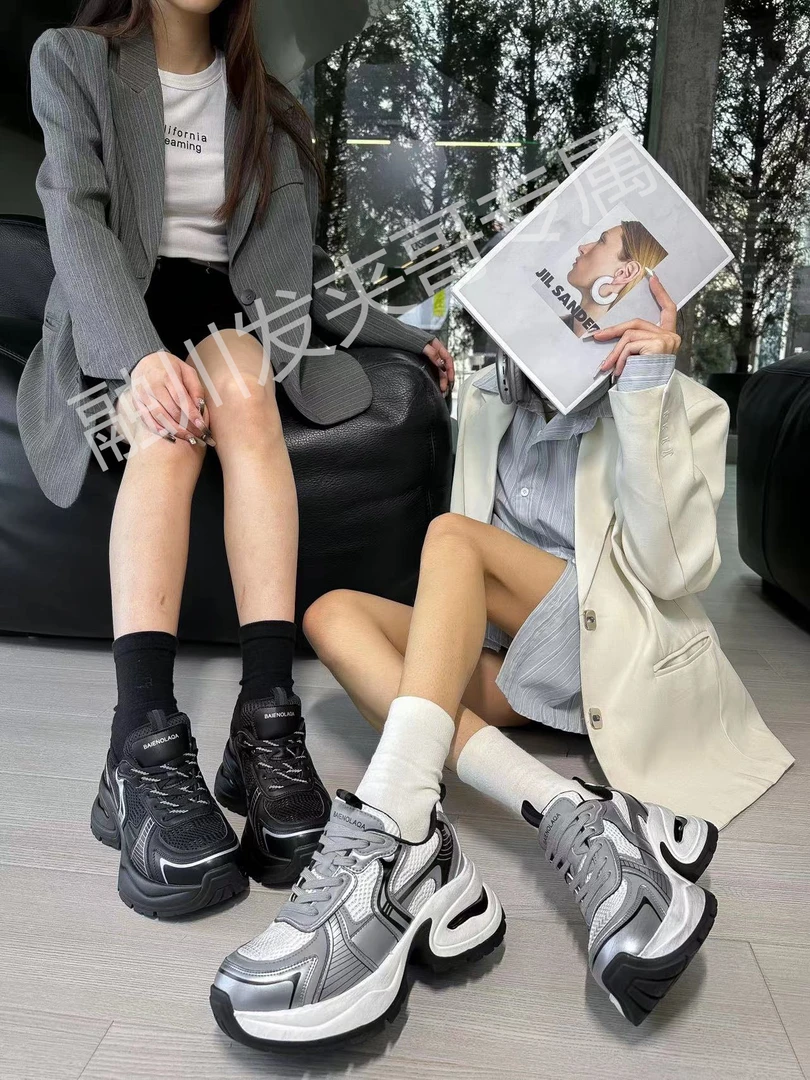 （月落星河）2024新款厚底复古脏脏鞋老爹鞋女新款百搭运动鞋03199