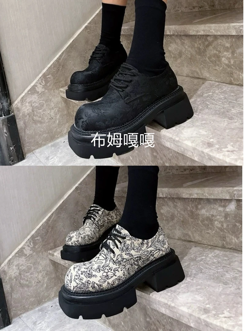 8(拍一发二)国潮女鞋新款印花厚底0228