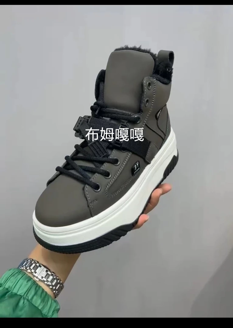 5(拍一发二)厚底雪地靴女中筒魔术贴加厚313