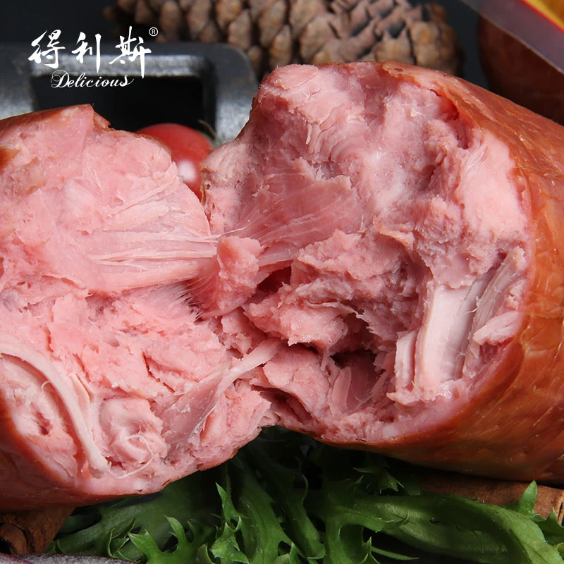 得利斯500g圆火腿大粗火腿超大火腿熏烤低温西式香肠切片即食火腿