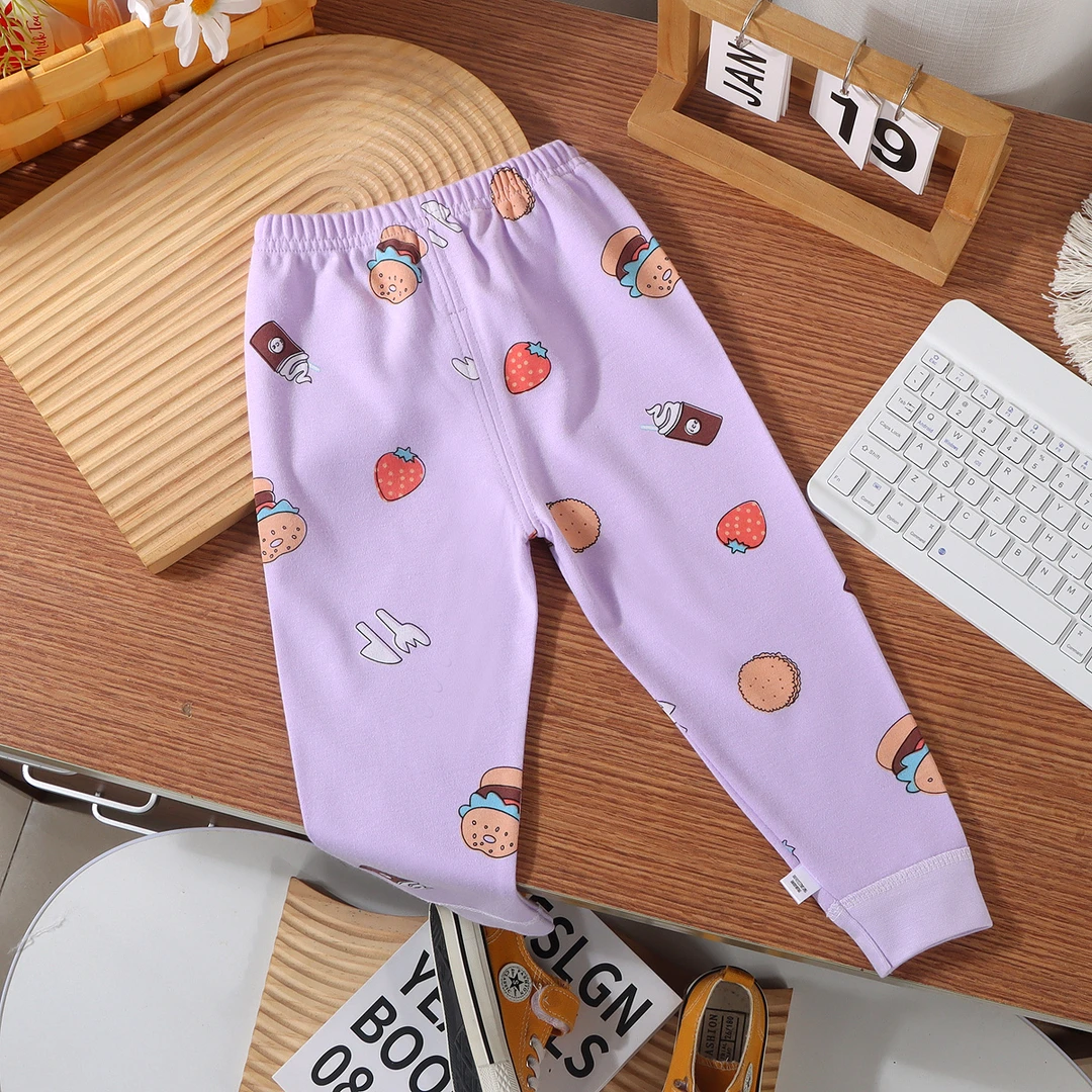 纯棉秋裤打底裤睡裤线裤家居裤长裤休闲裤子男童女童儿童卡通春秋