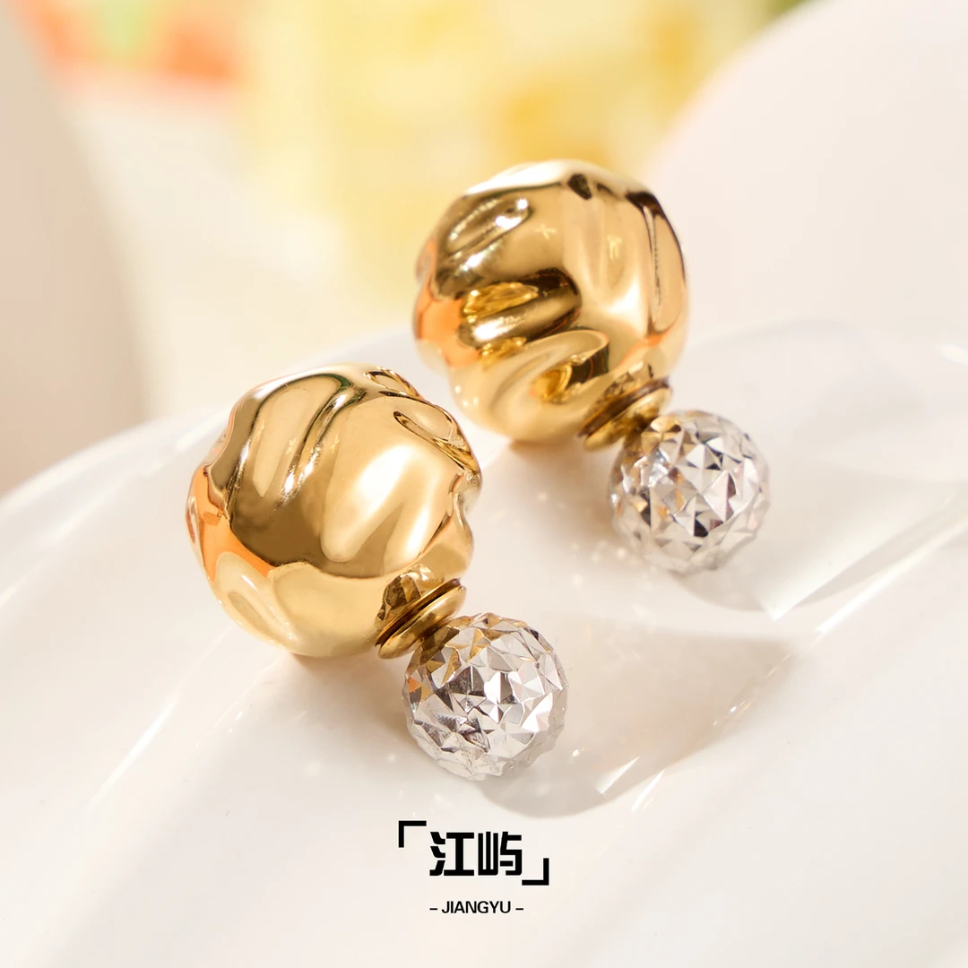 江屿 925银耳饰 星月双子星耳环