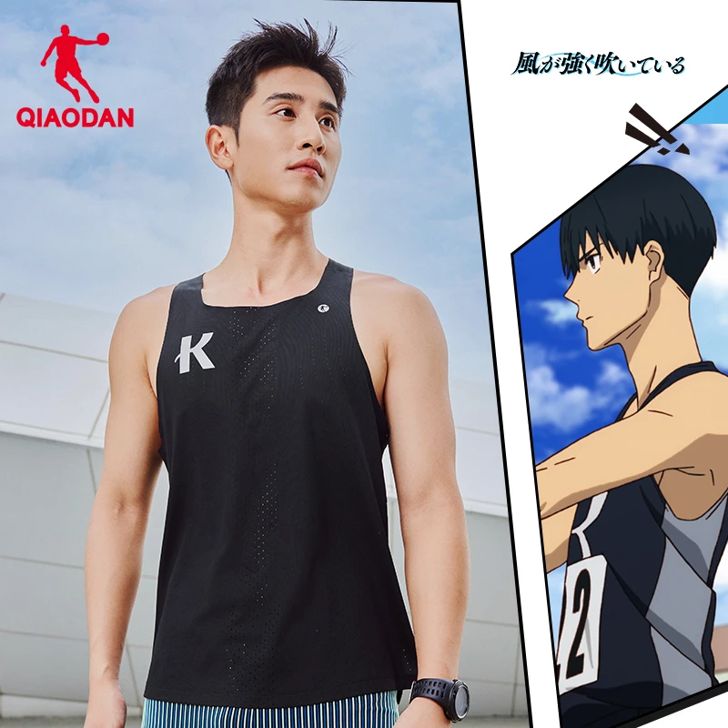 中国乔丹强风吹拂联名风洞背心男士24年夏季网孔透气运动跑步T恤