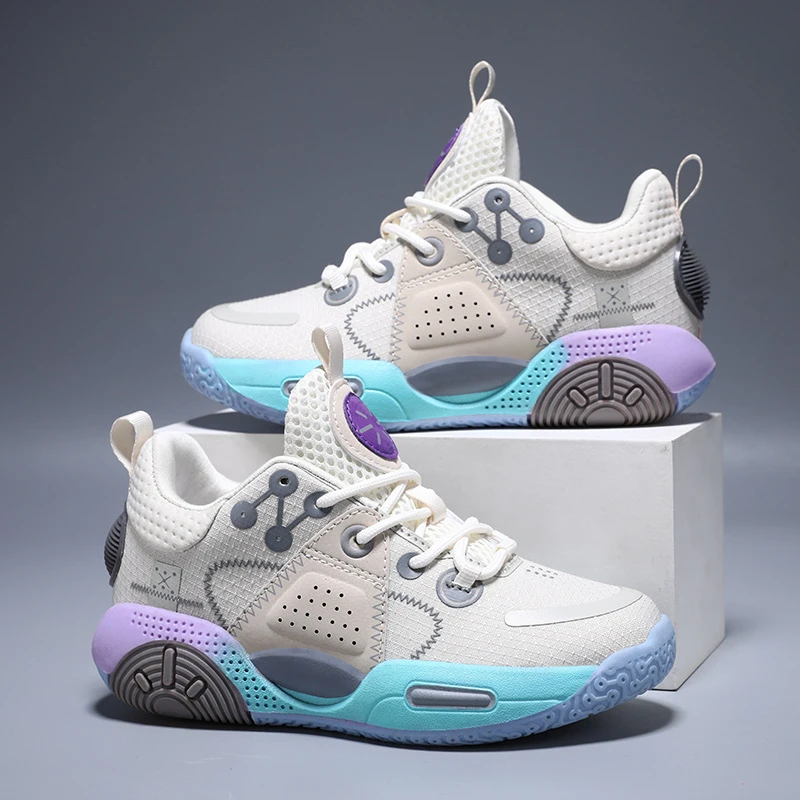 回力瑞青少年儿童运动鞋韦德全城9棉花糖篮球鞋中大童减震耐磨休