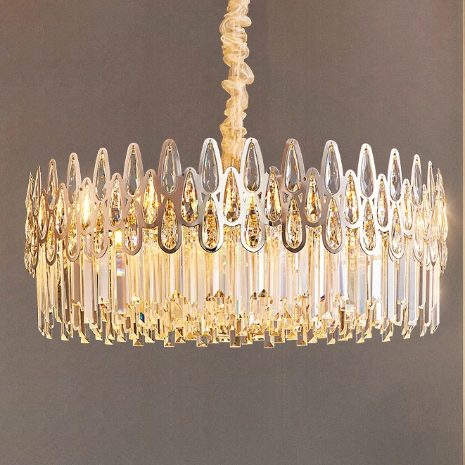 客厅水晶吊灯圆形轻奢后现代欧式餐厅灯具现代轻奢风格