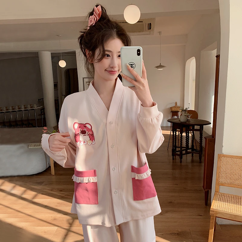 月子服春秋款纯棉产后秋季喂奶哺乳睡衣夏季产妇孕妇家居服秋冬季