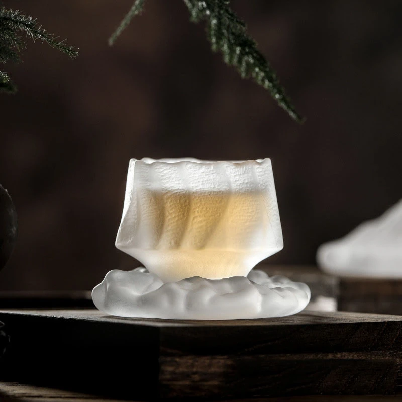 初雪耐热迷你小茶杯国潮风锤纹杯个人品茗杯功夫茶具单杯个性茶杯