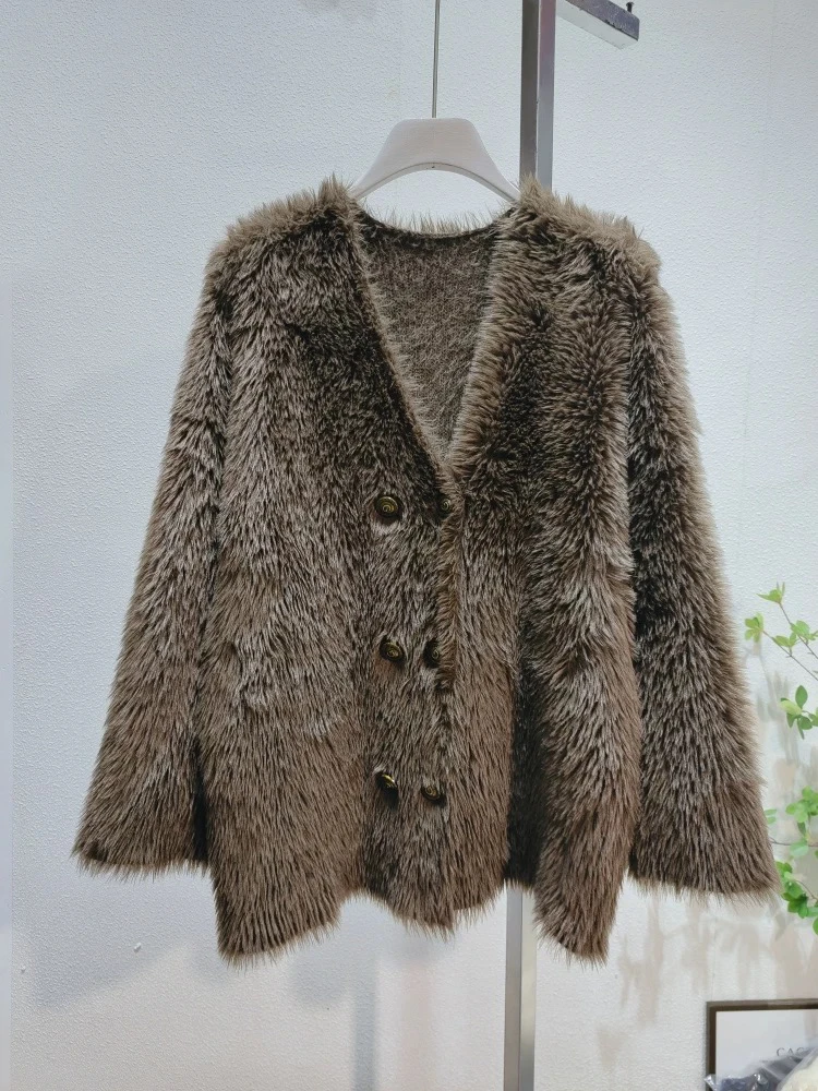 SMXL-法式设计感百搭针织加绒毛衣LZ1935