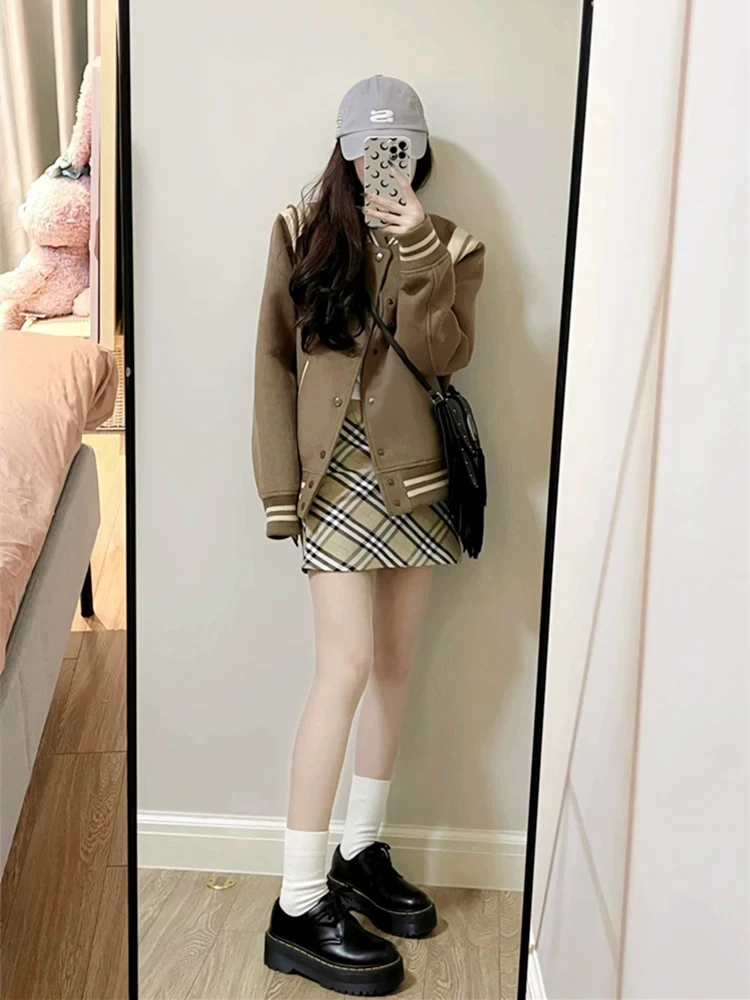 新款爆款（直播间链接扣号拍）棒球服小众高级美式复古夹克