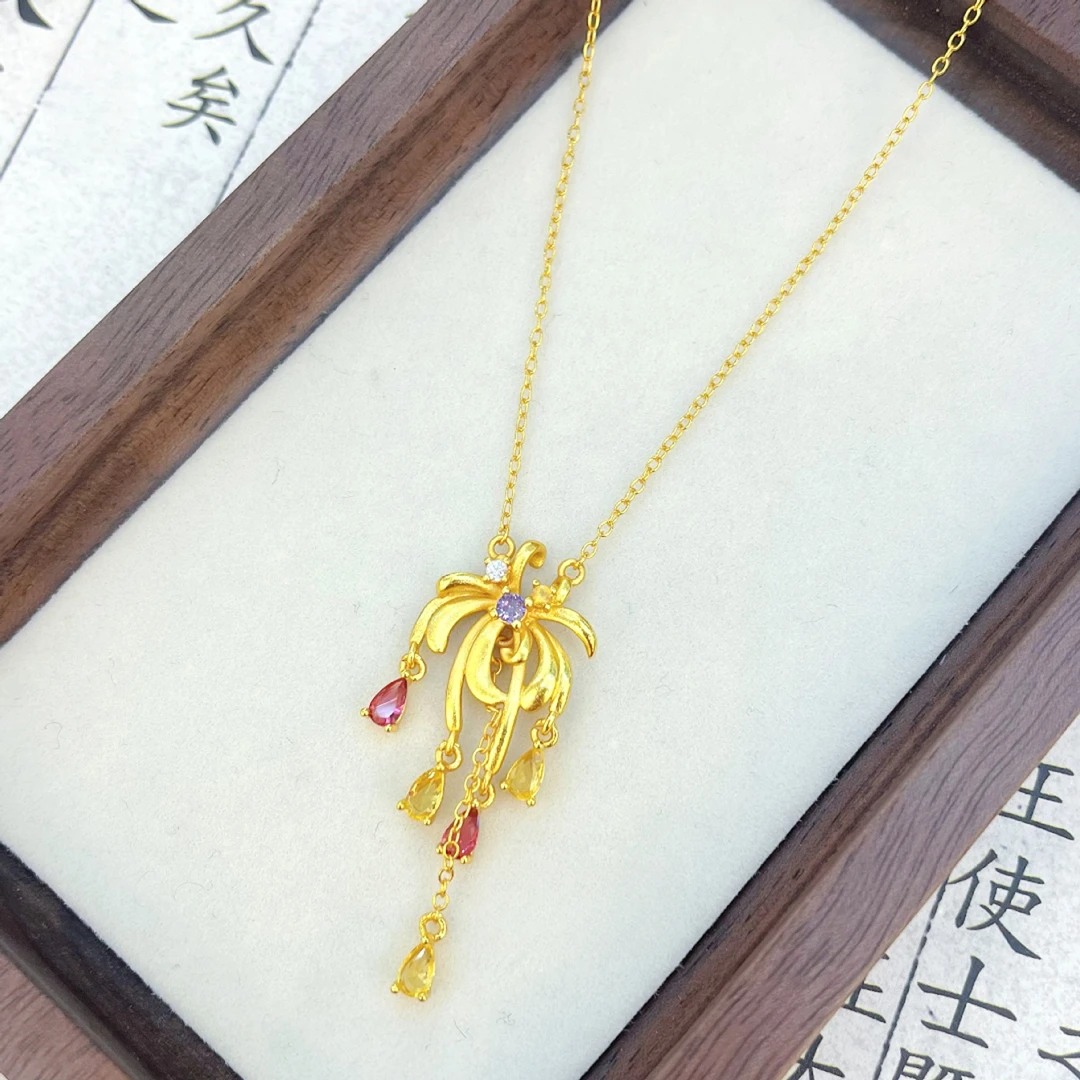 铜合金项链 直播同价国风时尚项链锁骨链甜美项链