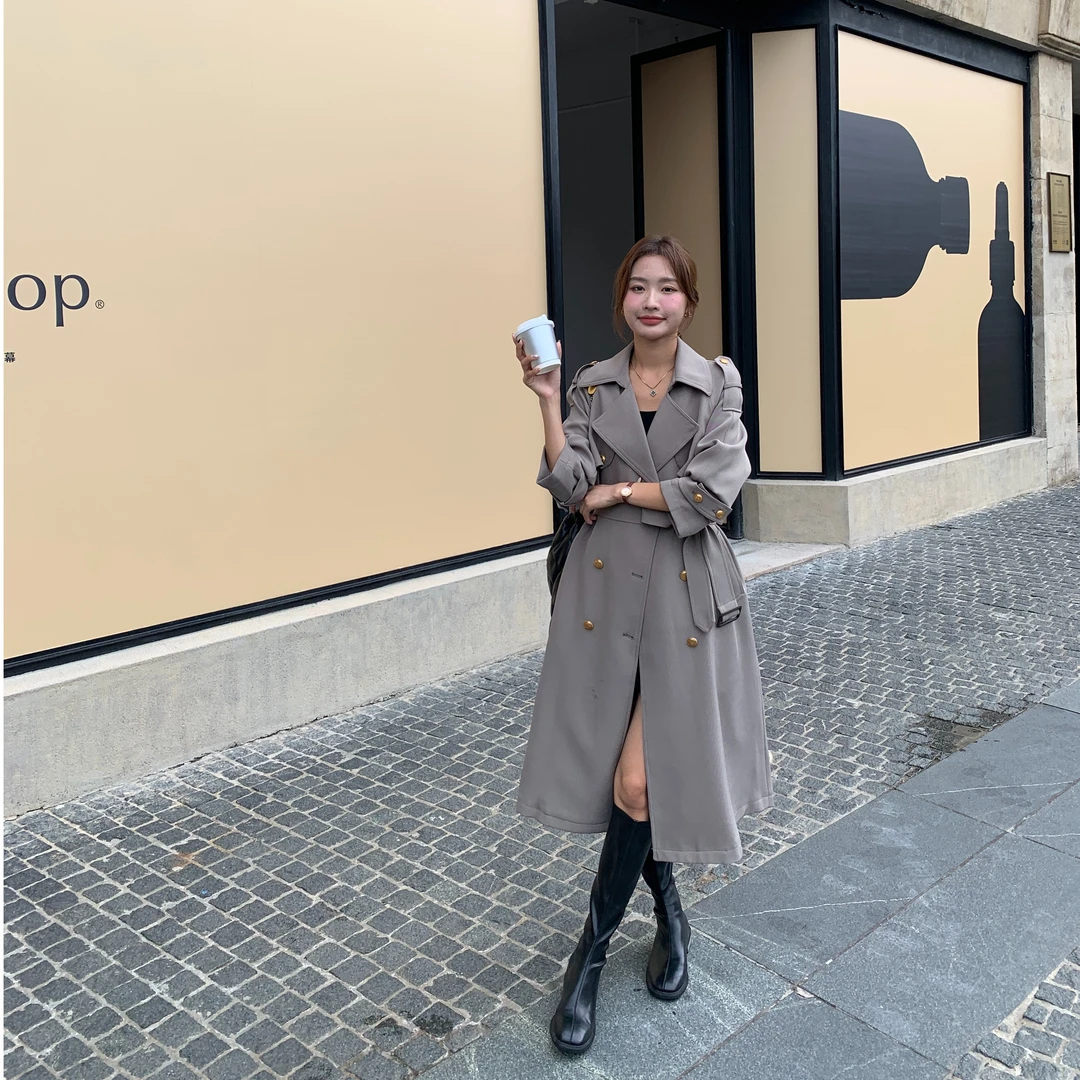 新款风衣外套女气质通勤显瘦中长款大衣女小个子短款长款风衣女