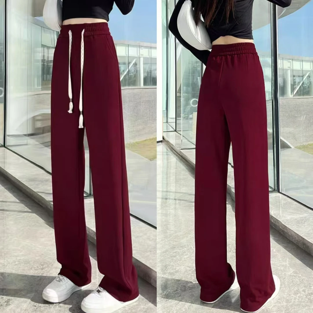 新款垂感直筒裤高腰显瘦外穿宽松时尚休闲裤子