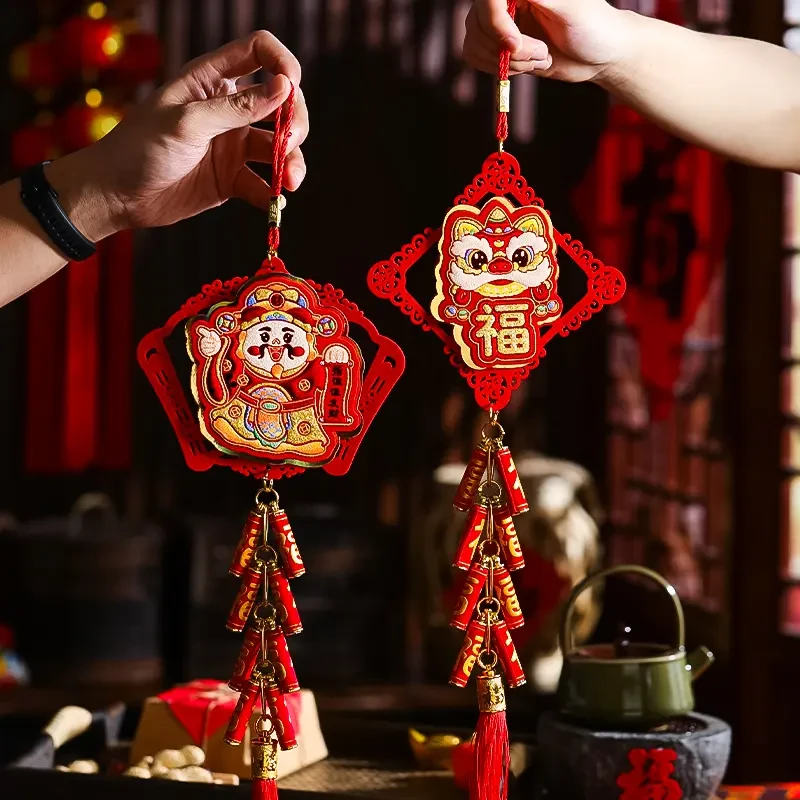 新年2025蛇年鞭炮挂件串家用客厅布置过年春节喜庆装饰品