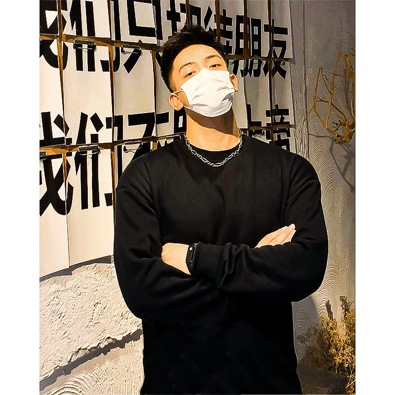 美式纯棉长袖T恤男秋季260G重磅圆领长袖男士小领口纯色打底衫T恤