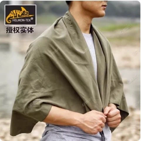 Helikon赫利肯户外灰绿色强吸速干披肩运动毛巾透气吸汗浴巾