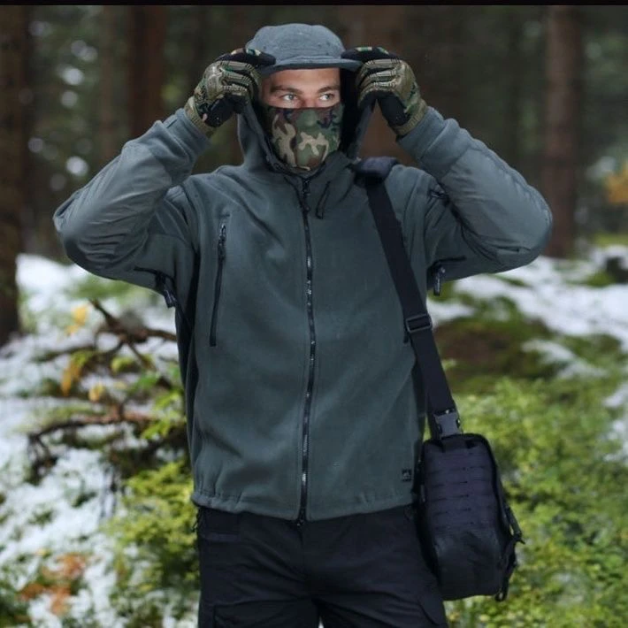 Helikon赫利肯抓绒外套男爱国者连帽重磅保暖夹克加厚防寒抓绒衣