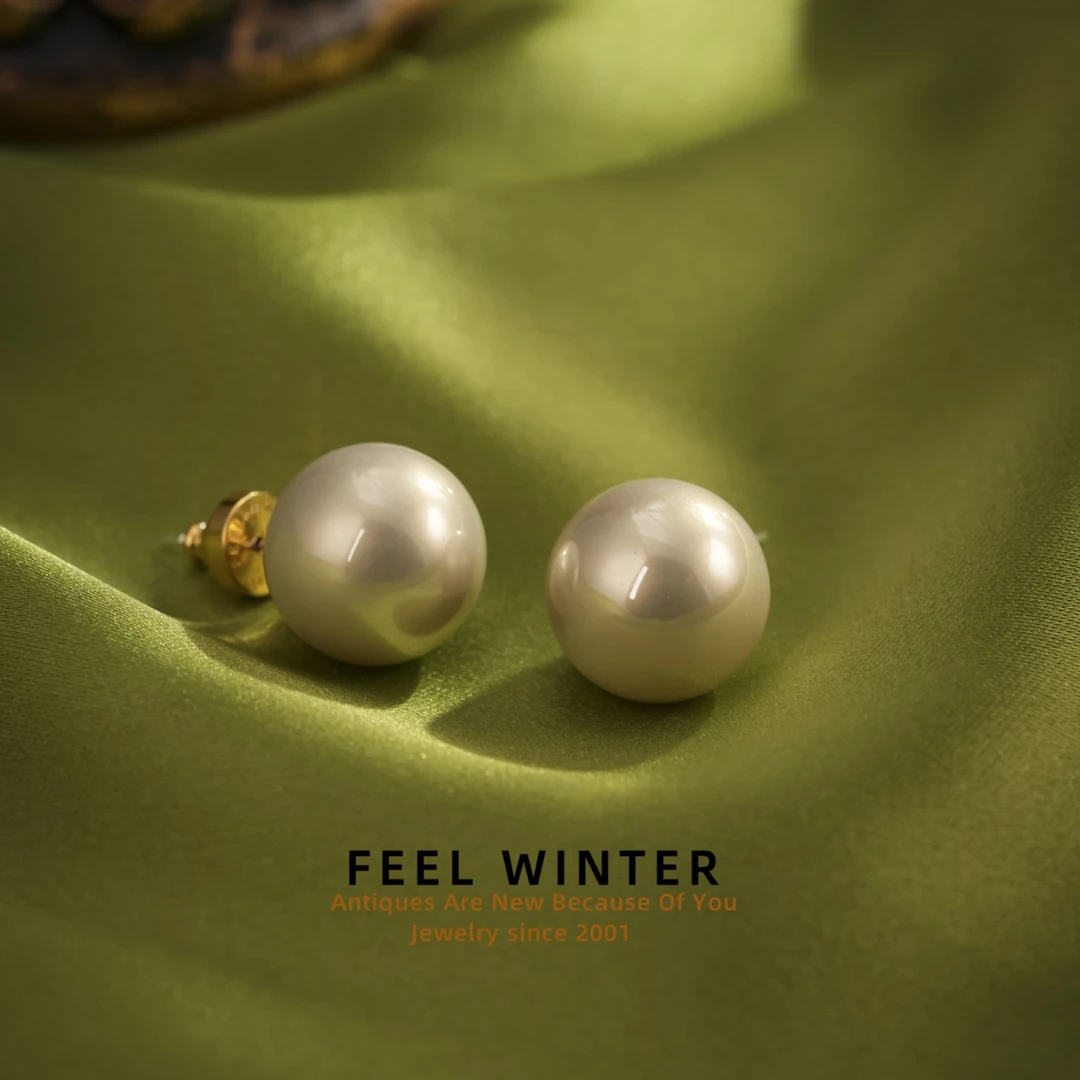 合金仿珍珠耳饰 大灯泡馒头耳钉ZG-01110