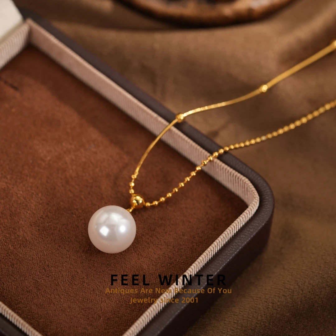 合金仿珍珠吊坠 AB链白色吊坠珠珠项链ZG-0920