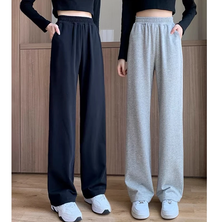 高货【双面棉】秋季新款直筒裤 高腰休闲长裤