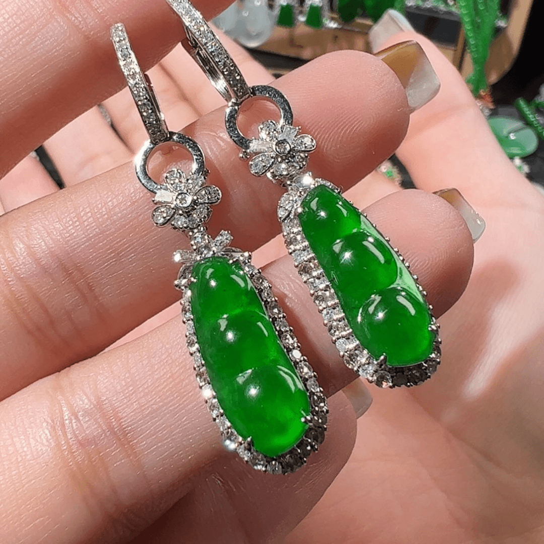 【闪购商品】翡翠耳饰18K金镶嵌