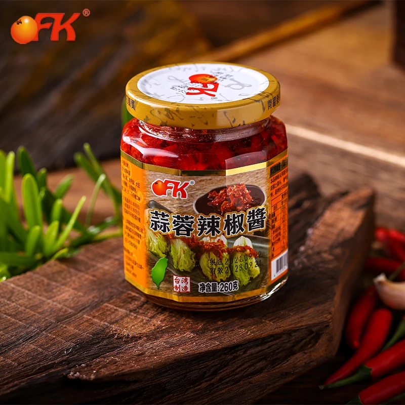 OFK台湾进口蒜蓉辣椒酱260g拌饭酱拌面下饭酱炒菜火锅蘸酱酱调味