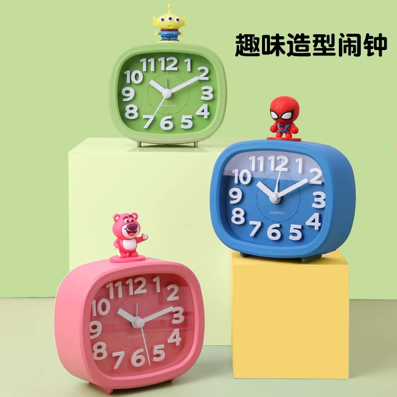 萌趣夜灯闹钟儿童智能电子闹钟静音时钟公仔电子钟多功能闹钟玩具