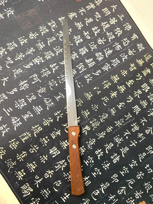 超级炸翻天实木钛金刻度防锈文房四宝宣纸专用裁纸刀