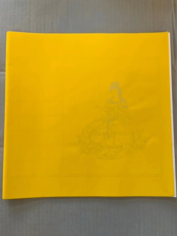 十一月81:四尺对开3厘米心经方格5张一包（佛黄色3包一组共15张）