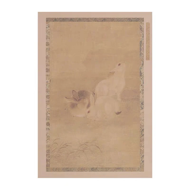 HY005:22×32复古蜡染“三兔图”一包20张【微瑕处理慎拍不退】