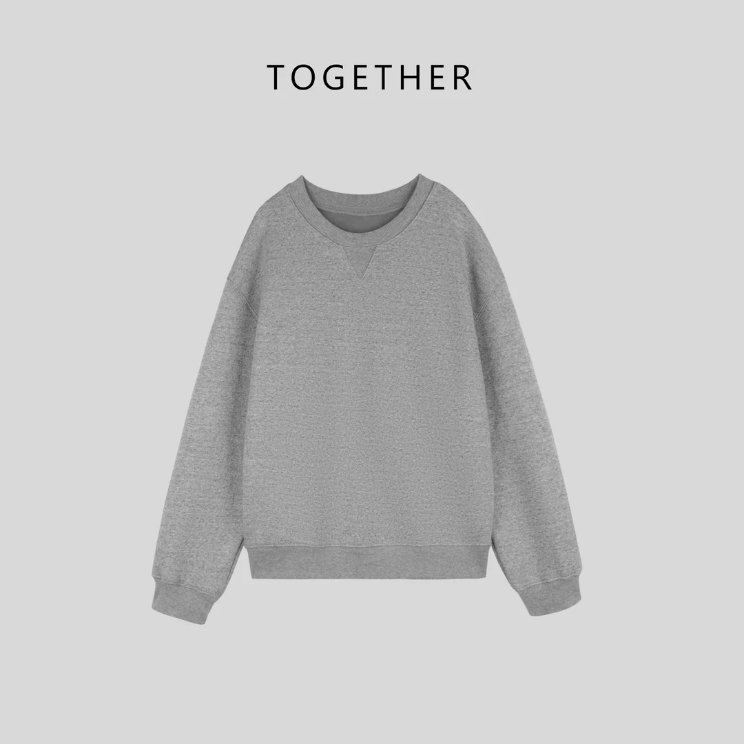 【Together】 · 云朵 · 秋冬款加绒保暖圆领休闲套头卫衣外套#W8565
