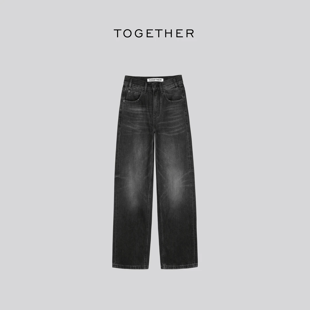 【Together】 ·  南风 · 秋季猫须洗水宽松直筒裤牛仔裤#W8016