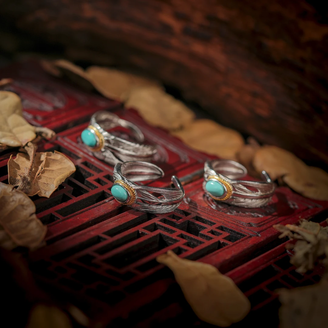 【博姐臻选】绿松石高瓷S925银精品戒指J1802多样性发其一