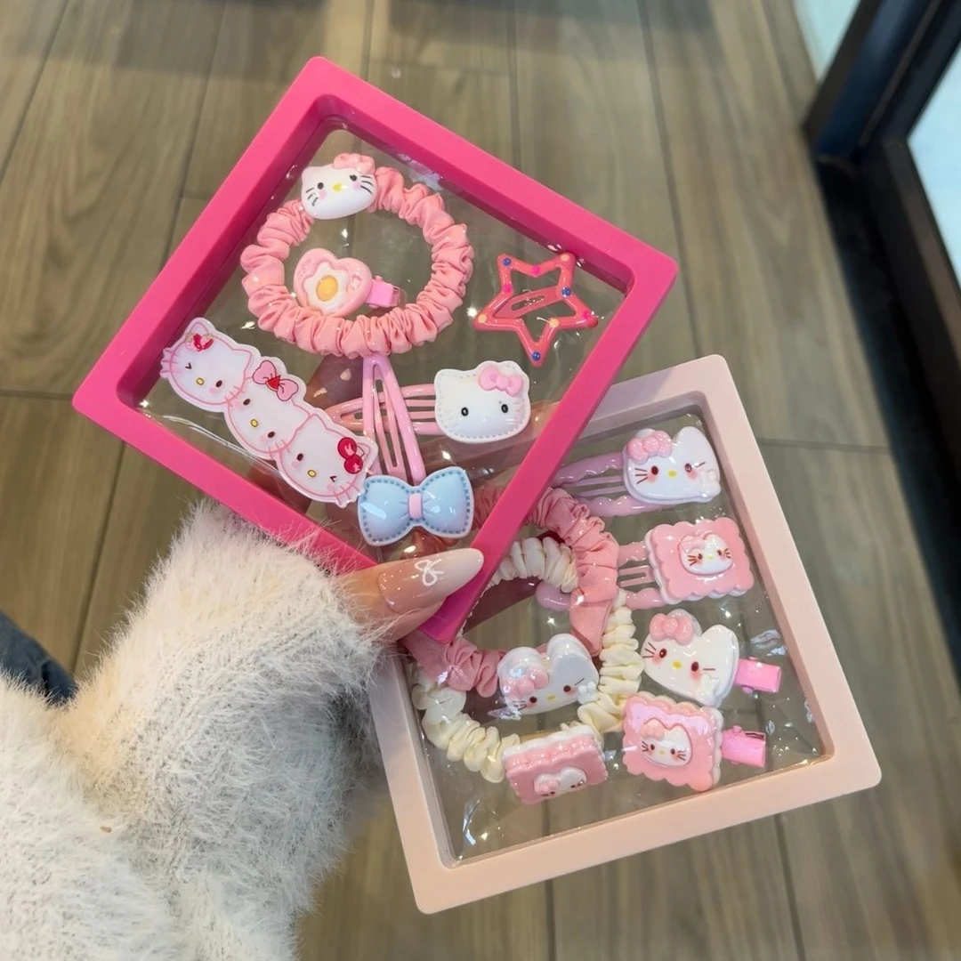 新款甜美星星ktiiy猫发夹发绳6件套少女心礼盒送女友闺蜜礼物头饰