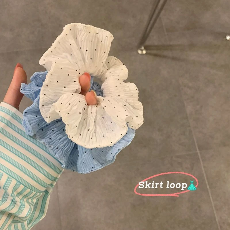 夏季点点裙摆发圈女森系仙美橡皮筋扎头发高级感发绳头绳头饰发饰