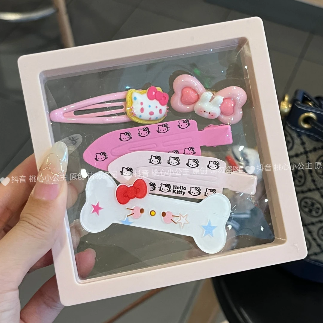 温柔粉色发夹甜美少女奶油质感可爱骨头前额侧边碎发bb夹发圈发饰