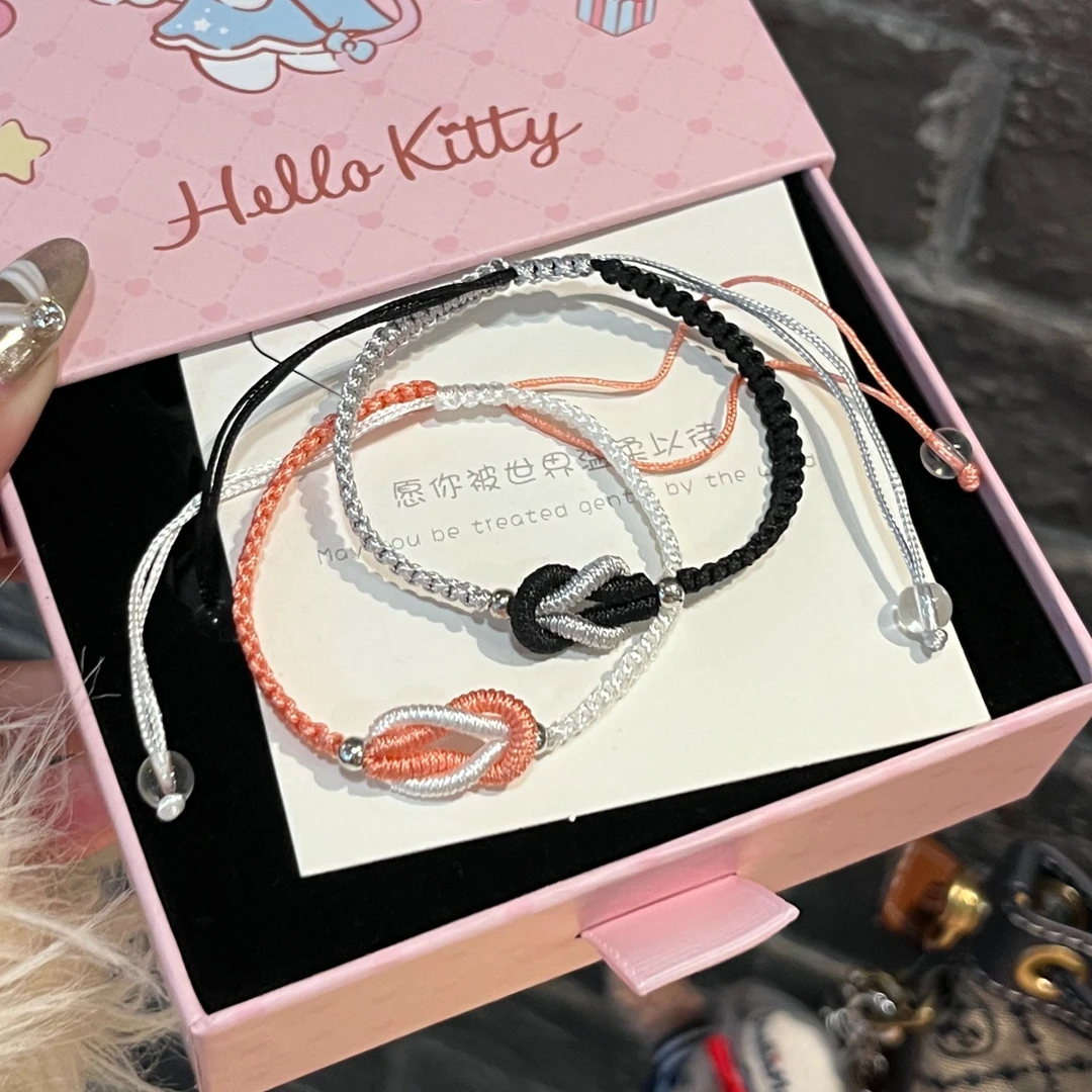 非金属布艺手链 情侣莫比乌斯环莫相离手链手工编织手绳爱心扣