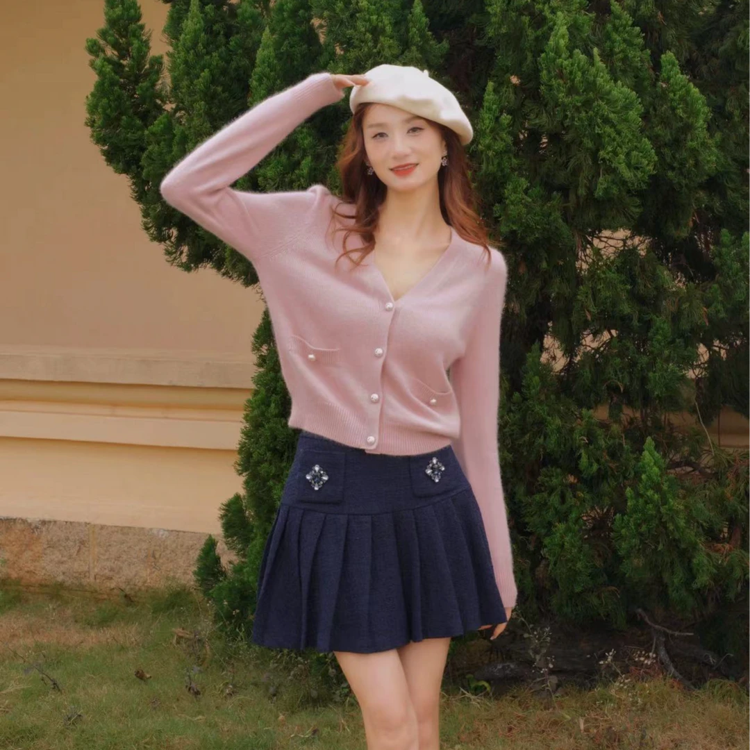 OU.FASHION/欧点显瘦半身裙小香风气质韩版短裙1112340119      .