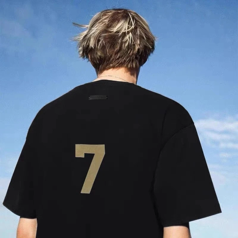 99新 ESSENTIALS TURBO 重磅棉夏7植绒印花圆领T恤休闲短袖潮牌6