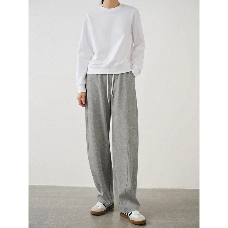 素典【香蕉卫裤】灰色阔腿运动裤高腰休闲宽松直筒美式香蕉卫裤1628