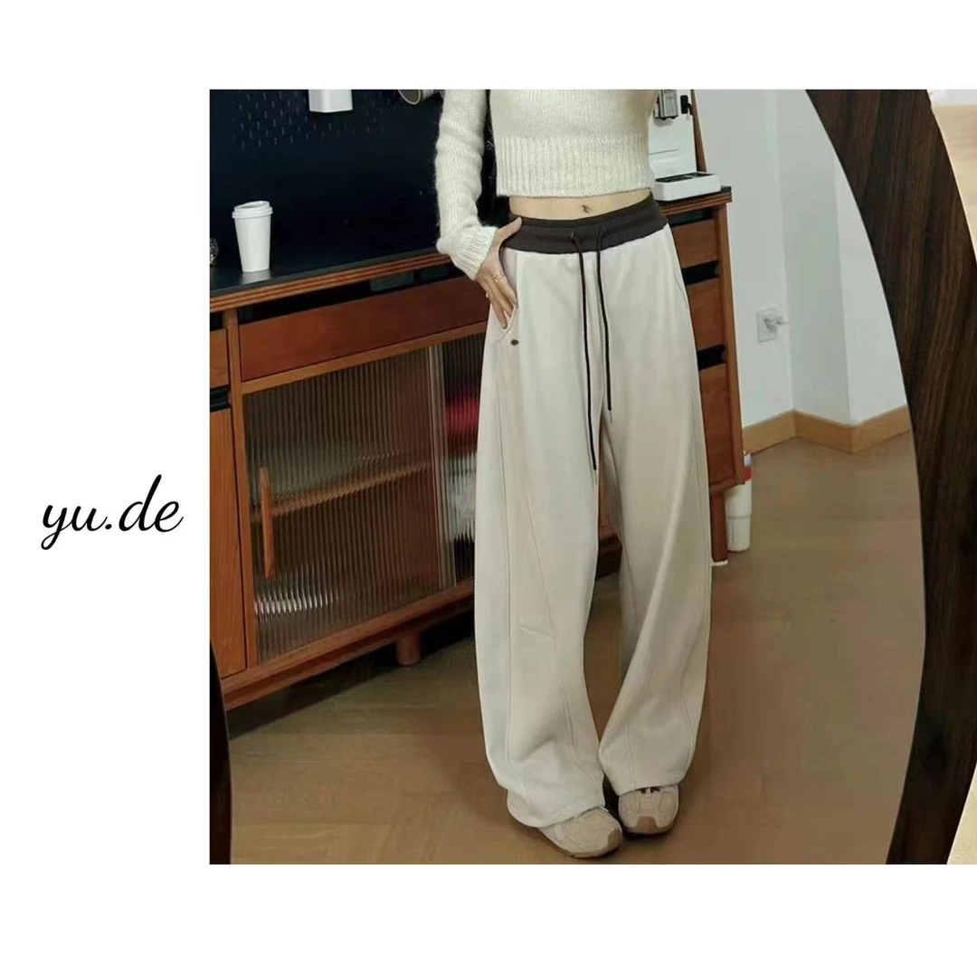 YD-[E*g加绒镰刀裤]2024冬季新款美式宽松镰刀卫裤休闲长裤女