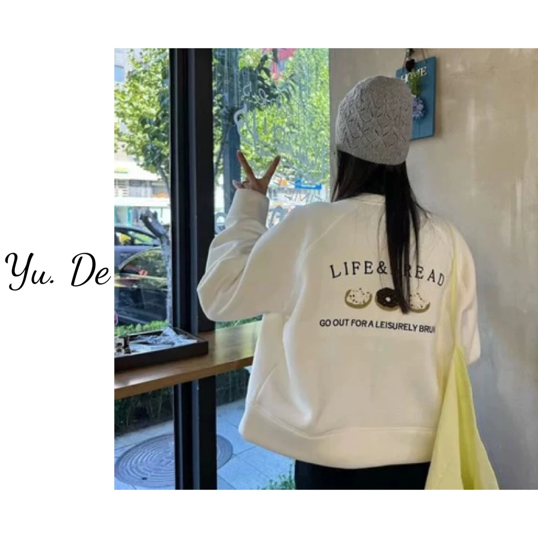 YD-[加绒曲奇饼干]2024冬季新款韩单慵懒风纯色按扣棒球服外套