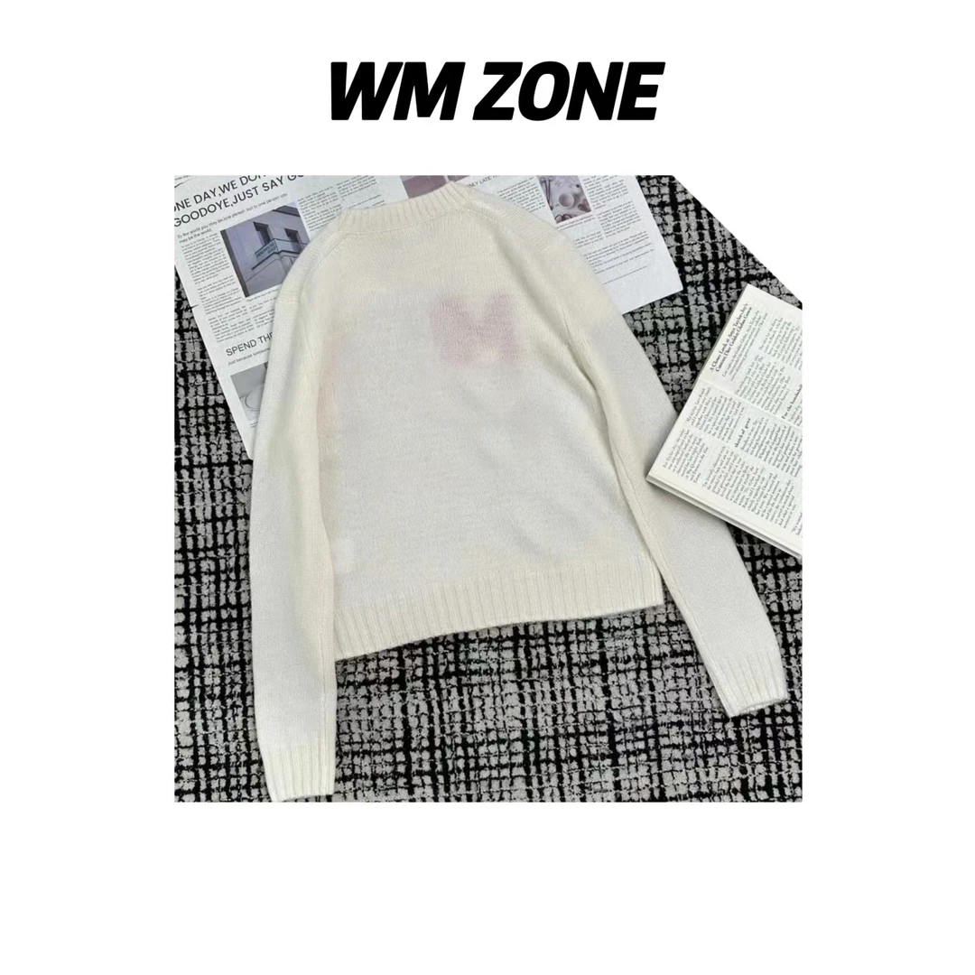 虎儿 3-6.5-2685 字母提花圆领针织衫