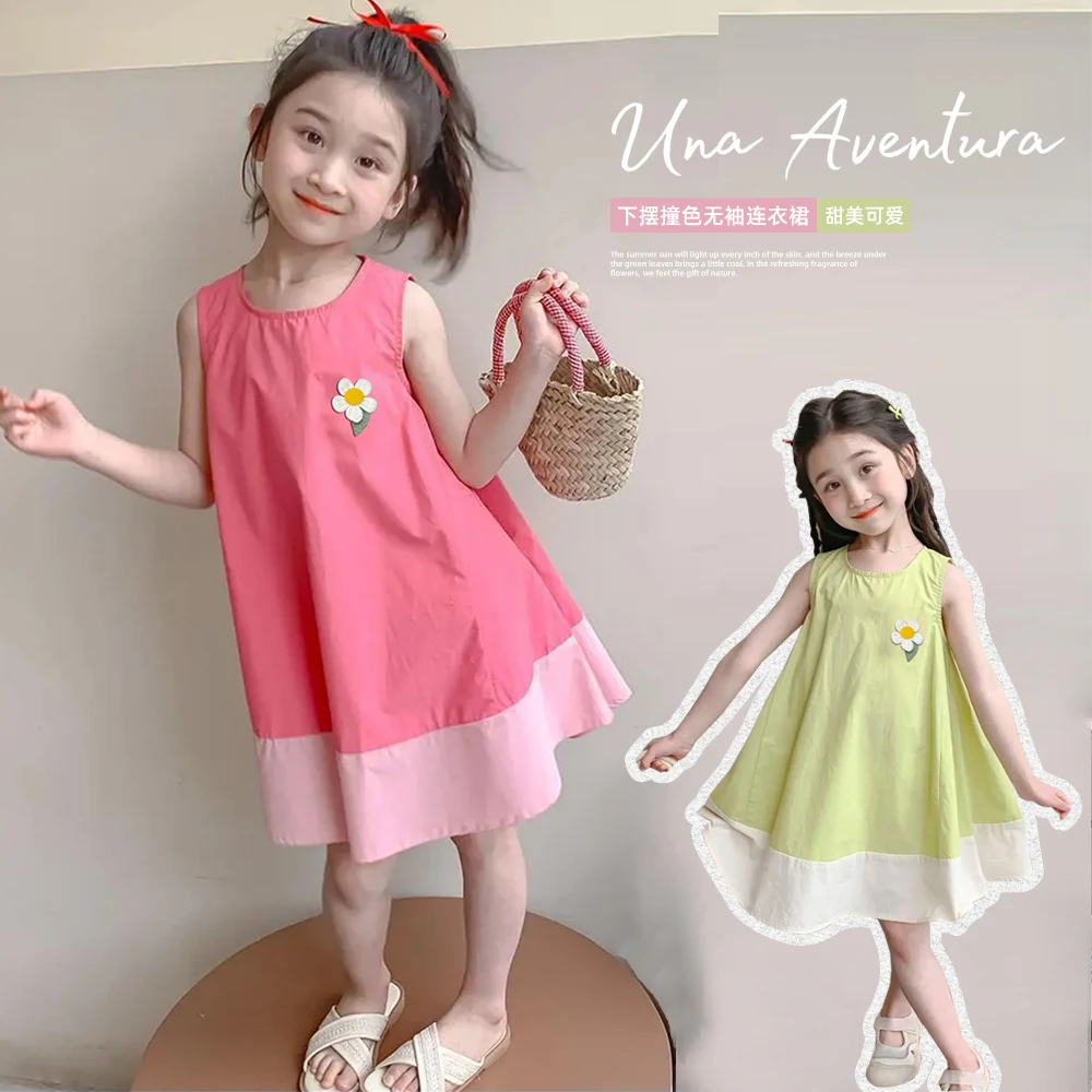 儿童夏季薄款连衣裙女童宝宝无袖甜美洋气小女孩小童女宝韩版ol