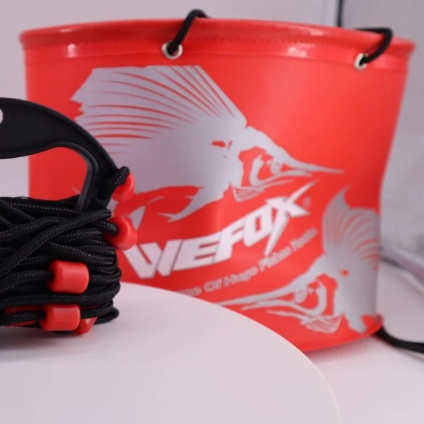 WEFOX威狐矶钓eva椭圆形折叠带失手绳打水桶白色黑色红色