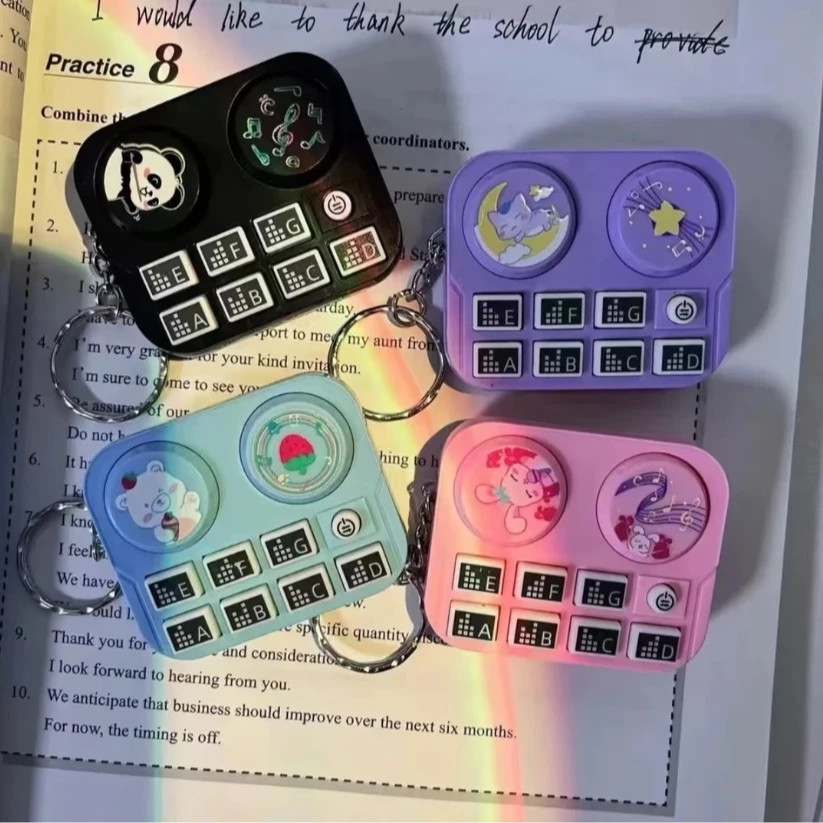 卡通动物打碟机钥匙扣迷你乐器汽车钥匙链包包挂件爪机小礼品