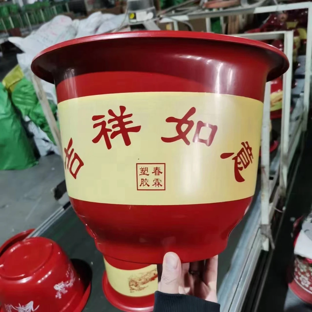 H350型号32口径吉祥如意仿陶瓷树脂大号室外防晒玫瑰月季花盆