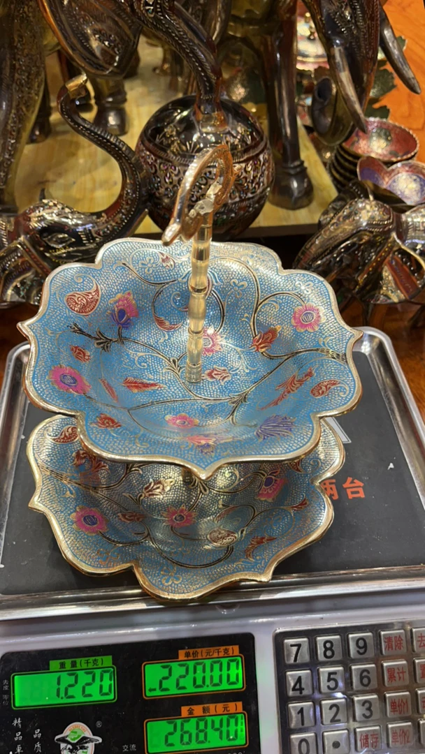 两层19-21纯铜果盘巴基斯坦