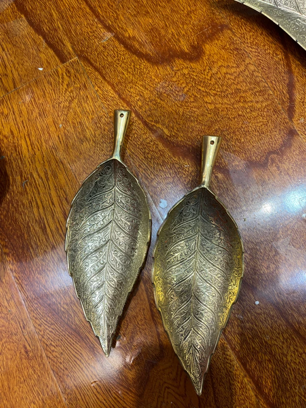 一对叶子巴基斯坦手工家饰西藏不包邮